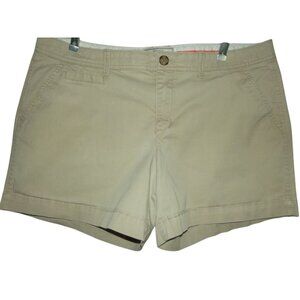 Old Navy Shorts Womens 14 Perfect 5" Favorite Khakis mid rise khaki beige cotton